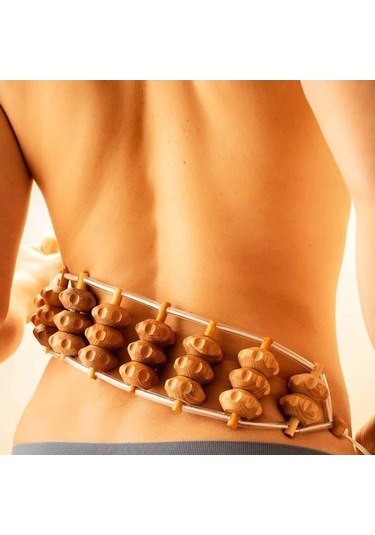 Maoyaya Tam Vücut Masaj Rulosu - Ahşap Halat Sırt Masaj Aleti, Çok Renkli Seçenek Çok Renkli