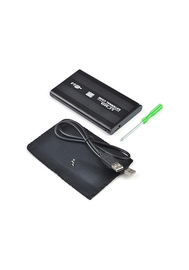 AoGo USB 2.0 Sata 2.5 Harddisk Kutusu + Kılıf Metal Harici Disk Kutusu
