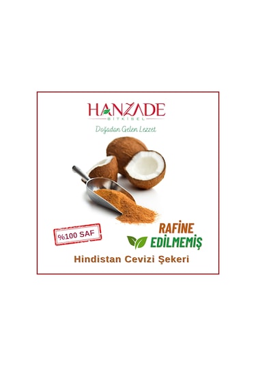 Hanzade Bitkisel Hindistan Cevizi Şekeri 250 G