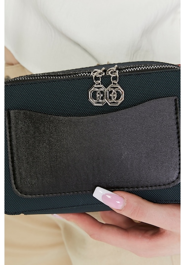 Morpelikan Yeşil Kabartma İki Bölmeli Kadın Omuz Çantası Yeşil