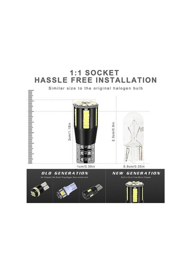 Didadodo 2 Adet 39 Smd 3014 Led T10 Ampul - 6000k Beyaz, 360 Derece Işıklı, Araç İçi Aydınlatma Çok Renkli