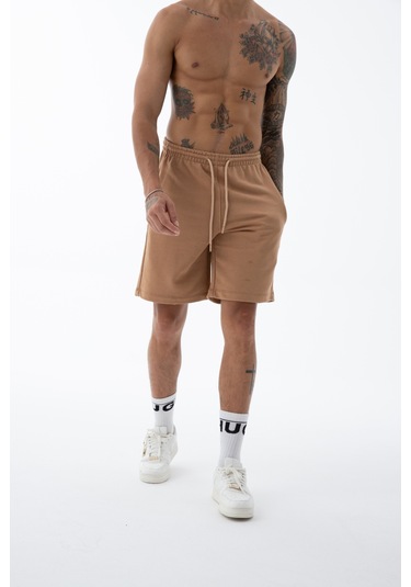 Erkek Yavru Ağzı Yüksek Kalite Relax-fit Rahat Kesim %100 Pamuk Bağcıklı Siyah Düz Basic Şort Yavru Ağızı