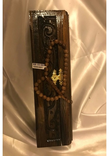 Tespih Kuka Doğal Ahşap Tesbih Gümüş İmameli Ahşap Kutulu Çok Renkli