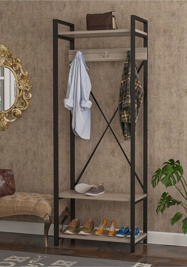 Wood House - Duru Vestiyer Portmanto - Ceviz