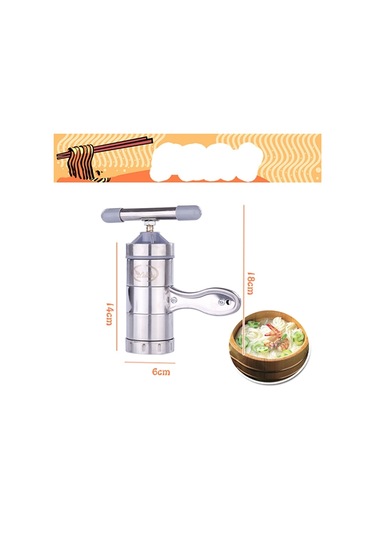 Ev Paslanmaz Çelik Manuel Makarna Makinesi Gümüş