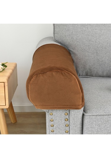 Xiyyadms Ev Kullanıma İçin Polyester Kumaşlı, Yıkanabilir, Kayma Engellli, Dört Mevsim Uygun, Esnek Koltuk Sandalye Kol Koruması 1 Çift - Develi Renk + 10 Adet Çivi Haki