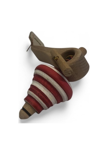 Neşeli Ahşap Topaç Kırmızı