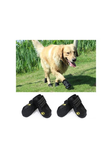 Qingmipy Köpekler İçin Dışarıda Kullanım Botları - Su Geçirmez, Kaymazlı, Havalandırmalı, Yansıtıcı 4 Numara