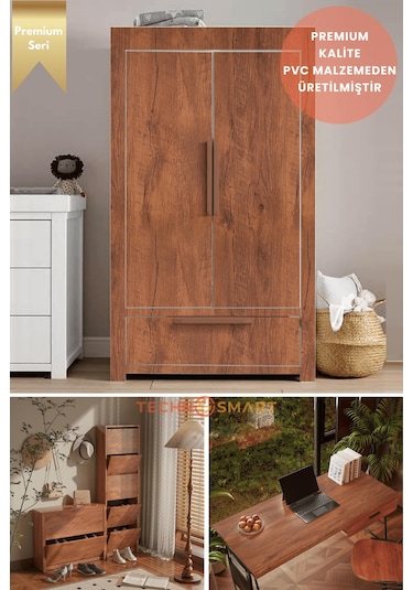 Technosmart 60cmx500cm Premium Kendinden Yapışkanlı Doğal Ahşap Görünümlü Pvc Kaplama