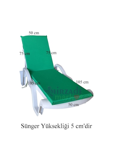 Mirzademarket Şezlong Minderi Standart Su Geçirmez Malzeme-Benetton