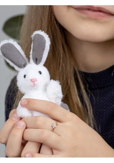 Veronika 925 Ayar Gümüş Ayrılabilir Çiçek Tasarımlı Rodyum Kaplama Taşlı Yüzük 84389504 Altın