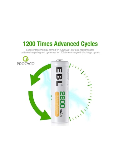 Ebl LN-8114 2800 mAh 1.2 V Ni-Mh AA Kalem Pil 4'lü