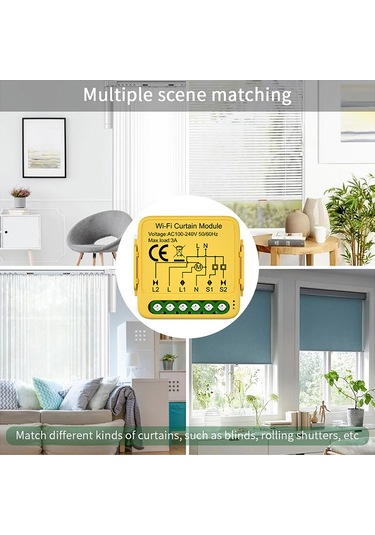 Kosona Tuya Wifi Perde Kontrol Modülü - Akıllı Uzak Kumanda, Zamanlama, Ses Kontrolü Alexa/google , Cihaz Paylaşımı - Ağ Geçidi Gerektirmez Tuya Wifi