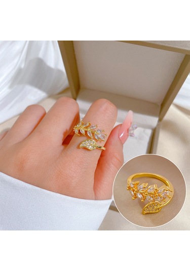 Ayarlanabilir Açıklığa Sahip Zarif Zirkon Yüzük No.33 Çok Renkli