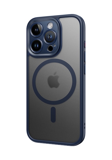 Rock Apple Uyumlu iPhone 16 Pro Anti-drop Lens Korumalı Magsafe Kılıf Titanium Mavi