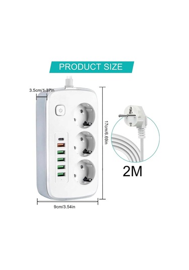 Power Socket Uzatma Kablosu, Grup Priz Uzatma Kablosu, Akım Korumalı Uzatma Kablosu 0-2