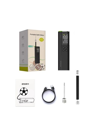 Sones B7 Akıllı Elektrikli Kablosuz Top Hava Pompası Led Ekranlı Siyah