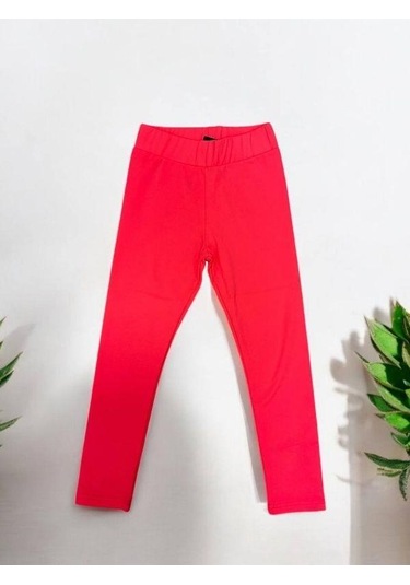 Kız Çocuk Mikro Şardonlu Esnek Tayt-15029 Neon Pembe