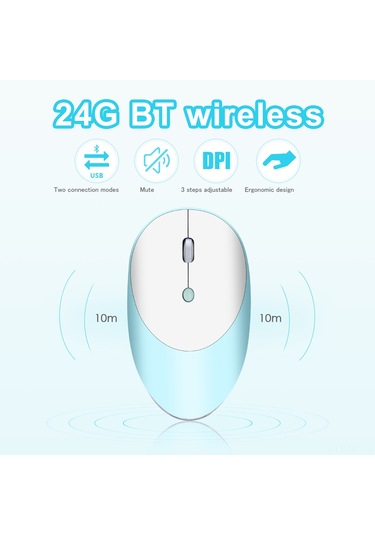 Mufunye Hxsj T36 Kablosuz Sessiz Fare - 3 Modlu Bt5.0/2.4g/kablo , 1600dpı, Şarj Edilebilir, Ergonomik Tasarım 001