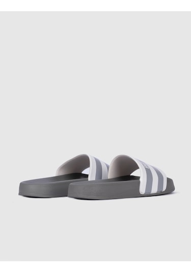 Beyaz - Gri Erkek Terlik Beyaz