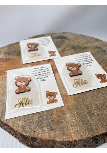 Mr. Home Bebek Doğum Hediyelikler Magnet 25 Adet Bej