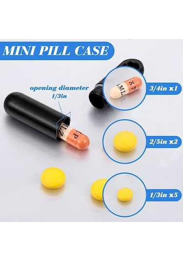 Pazly Yürüyüş Suntek Siyah Konteyner Kolye Kamp Için Hap Cep İb Diğer