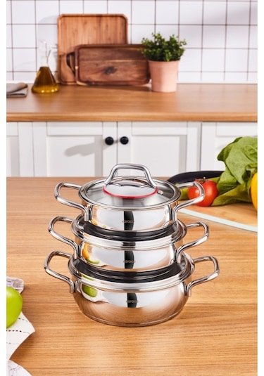 Karaca Emirgan İndüksiyon Tabanlı 6 Parça Çelik Sahan Set