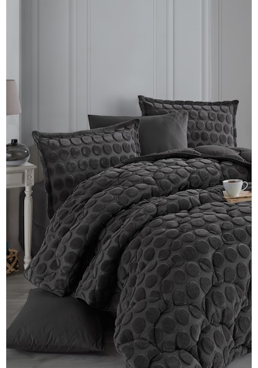 Nordqueen Wellsoft Jakarlı Çift Kişilik Uyku Seti Perle Antrasit