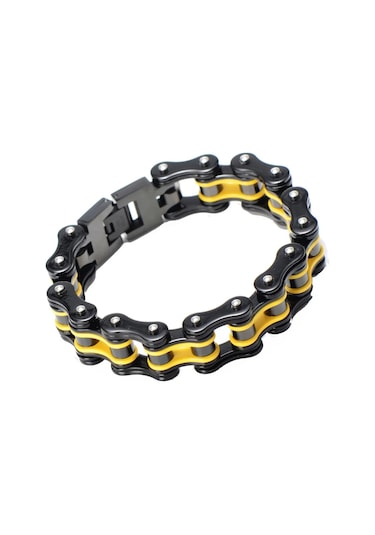 Omark Cotton Biker Yellow Bileklik Siyah
