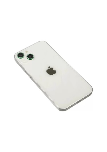 Newface Apple  Uyumlu  iPhone 14 Diamond Kamera Lens - Yeşil