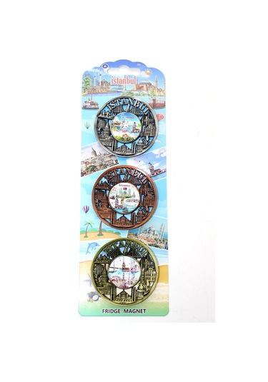 İstanbul Temalı Metal Magnet 3'lü Set Karışık