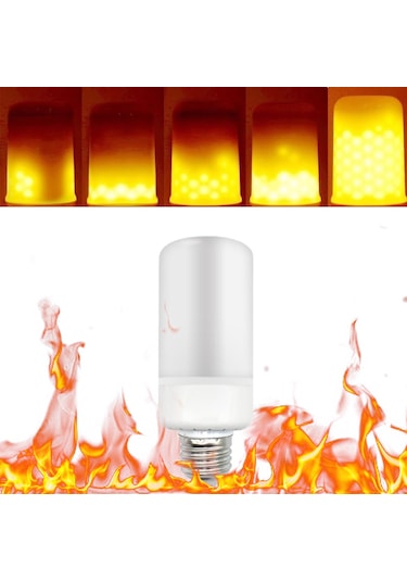 Teltree Led Ateş Işık Ampülü, 3 Modlu Tatlı Ateş, Sürekli Aydınlatma, Solunum , 99 Led'li, 1800-2000k Isıklı Beyaz, Dekoratif Işık Kaynağı