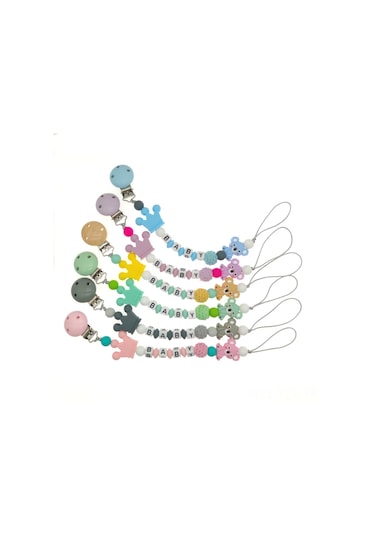 Yaozixa Mor Silikon Emzik Zinciri - Bebek Emzik Kayıp Koruyucu, Teflonlu Tutucu Ve Dişik Çalıştırıcı Aksesuarı