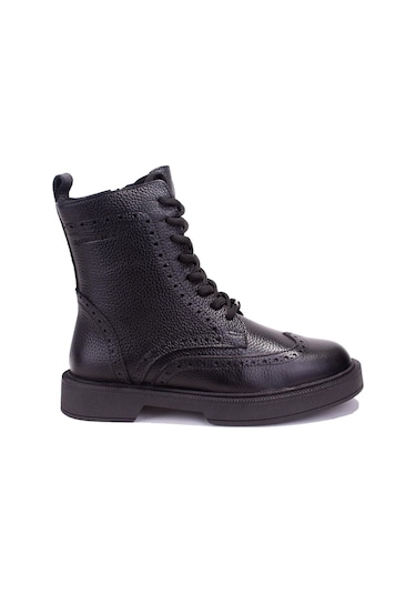 Hammer Jack 8309951 Clee Siyah Ortopedik Günlük Düz Topuk Deri Kadın Bot 001