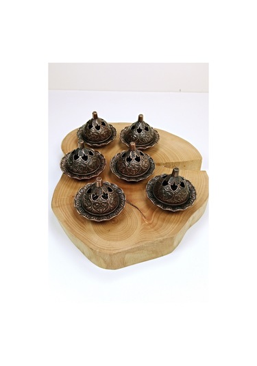 6 Lı Mini Eskitme Osmanlı Temalı Koyu Renk Lokumluk Sunum Diğer