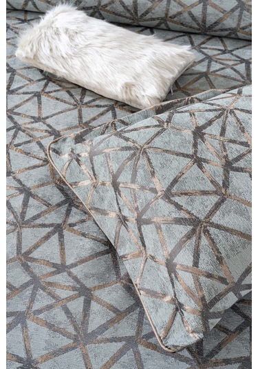 Eliz Yeşil Çift Kişilik Yatak Örtüsü Takımı 4 Parça Uyku & Çeyiz Seti Gri