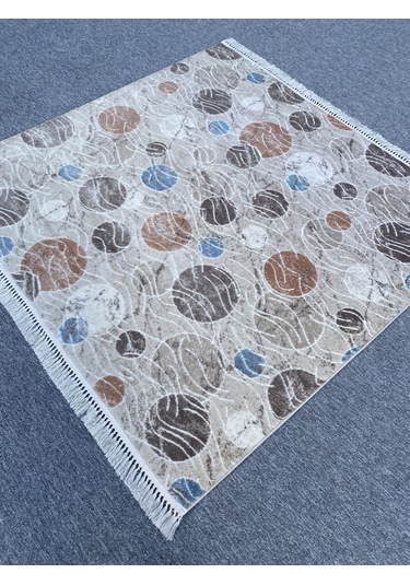 Mavi Vizon Gül Kurusu 150x150 Kesme Akrilik Halı