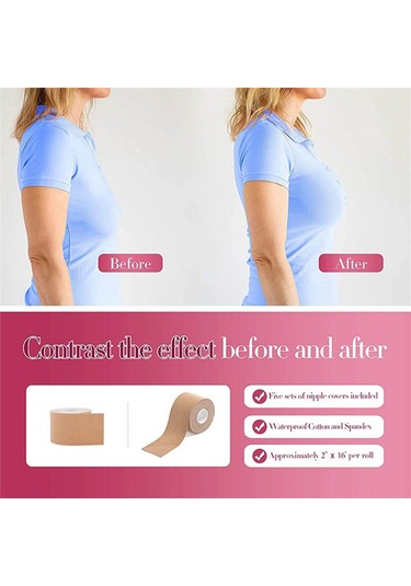 Youtek Yapışkanlı Göğüs Kaldırma Bandı - Su Geçirmez, Nefes Alabilir, A-e Beden Uygun