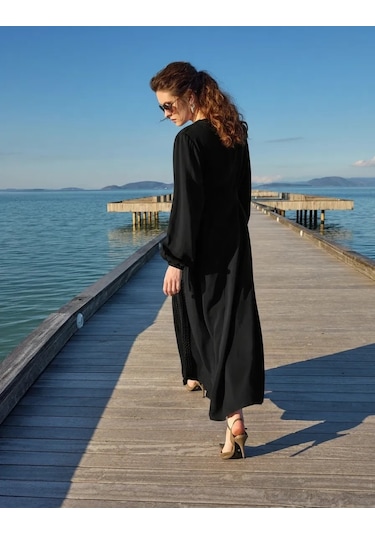 Misswhence Nervür Detaylı Elbise 39833 Siyah