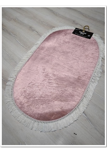 Banyo Eva1889Pudra 2'Li Klozet Takımı Oval Banyo Paspası Pudra