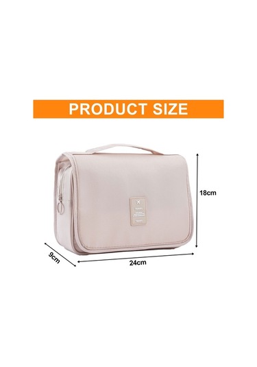 Qisem Taşınabilir Büyük Kapasiteli Kancalı Yıkama Torbası Bej