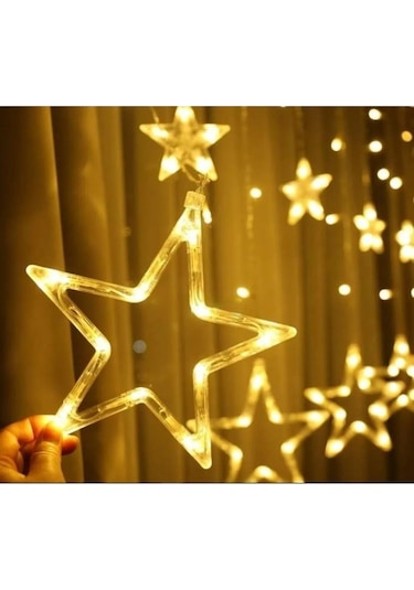 10 Yıldız Günışığı 3 Metre Animasyonlu Yılbaşı, Ramazan Bayramı Led Işıklandırma Fişli