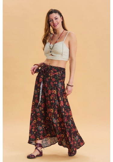 Los Banditos Salaş Asimetrik Etek Siyah
