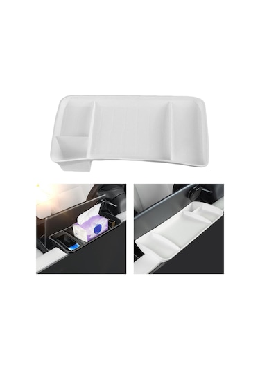Suntek Tesla Model 3 Y İçin Orta Konsol Dash Tepsisi Beyaz