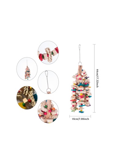 Vkemall Orman Ağaç Ve Mısır Kabuğu İle Yapılmış Papağan Diş Ve Gagası Gıcırdatma Oyuncak - Orta Ve Büyük Boy Kanatlılar İçin Dayanıklı Ve Kolay Monte Edilebilir