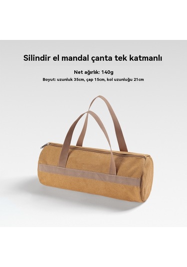 Açık Kamp Aksesuarları Saklama Çantası Çadır Rüzgar Halatı Zemin Tırnak Aracı Saklama Çantası Kamp Taşınabilir Zemin Tırnak Paketi Silindir Çanta Tek Katmanlı Kahverengi Çok Renkli