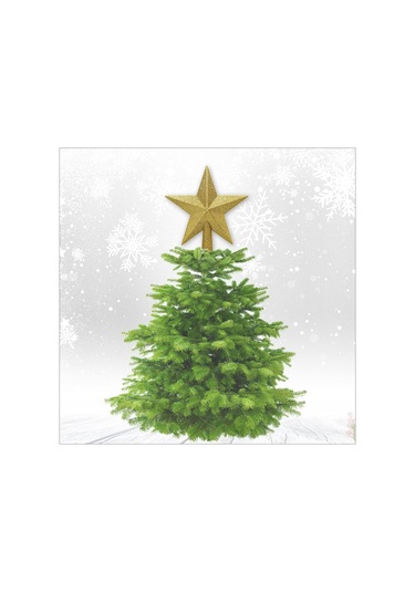 Yılbaşı Ağacı Simli Tepelik Yıldız, 15 cm - Altın