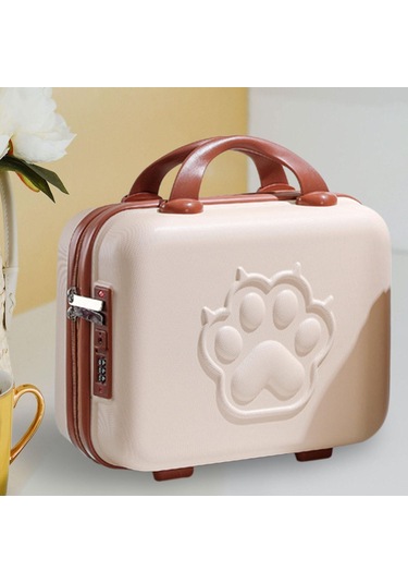 Homyl İş Için 14 Inç Küçük Saplı Şifre Kilitli Bavul Kılıfı Mini Bej