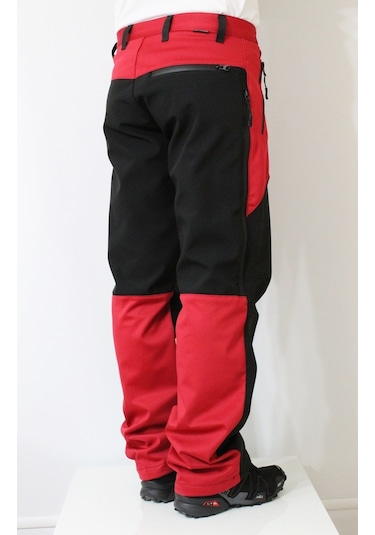 Mudwill Erkek Kışlık Softshell Pantolon Kırmızı-Siyah Kırmızı
