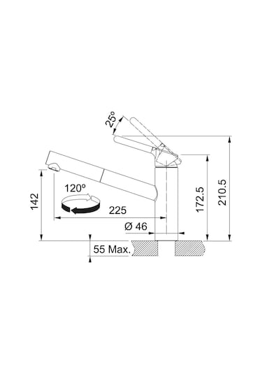 Franke Orbit Doccia Mutfak Bataryası 115.0623.055 Krom